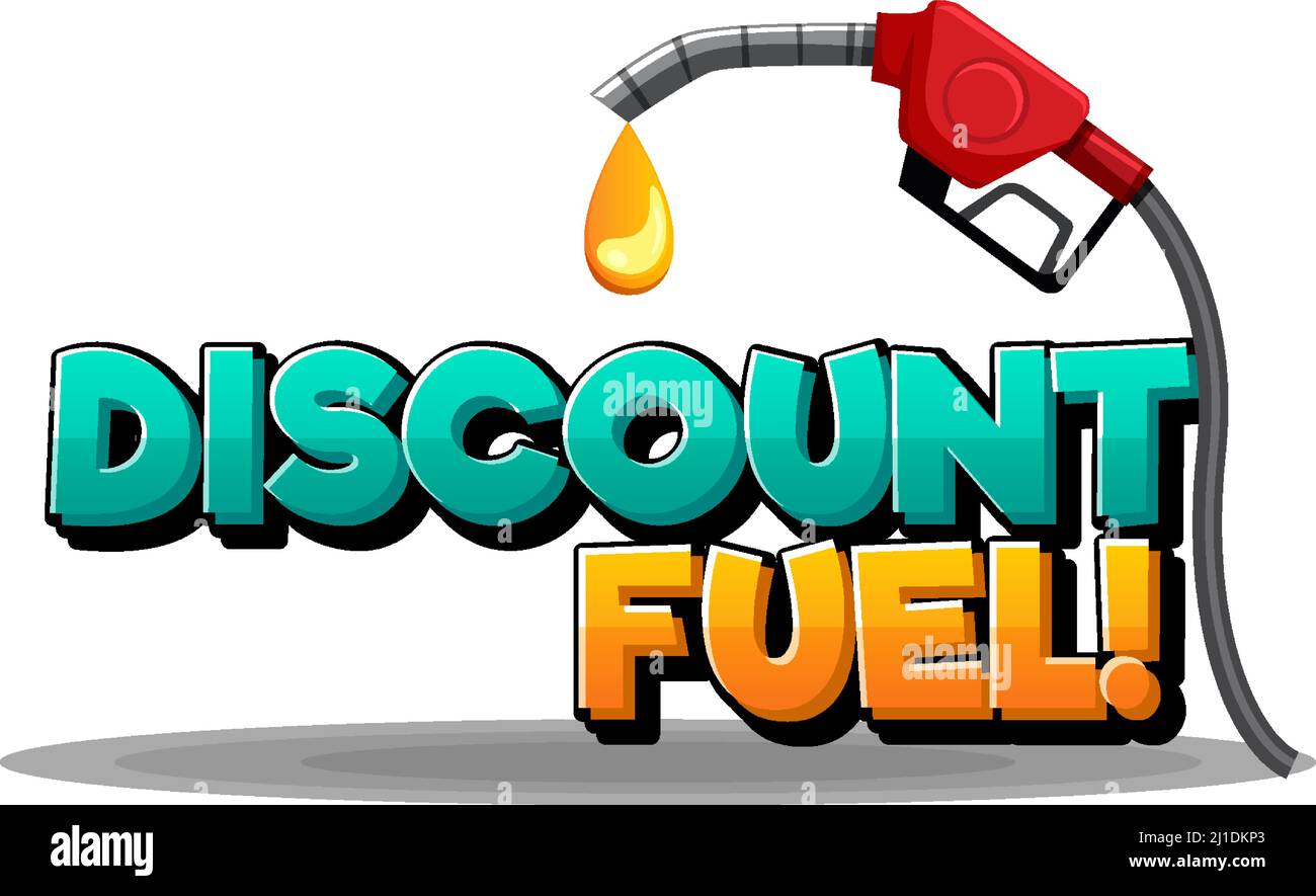 Discount fuel font logo design illustration Stock Vector Image & Art