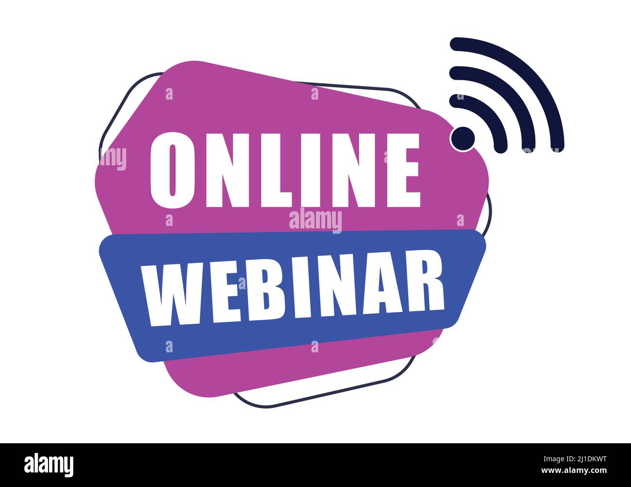 Online webinar label for broadcasting live. Vector Stock Vector