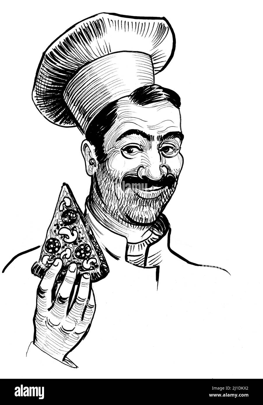 Pizza Chef Clip Art Black And White