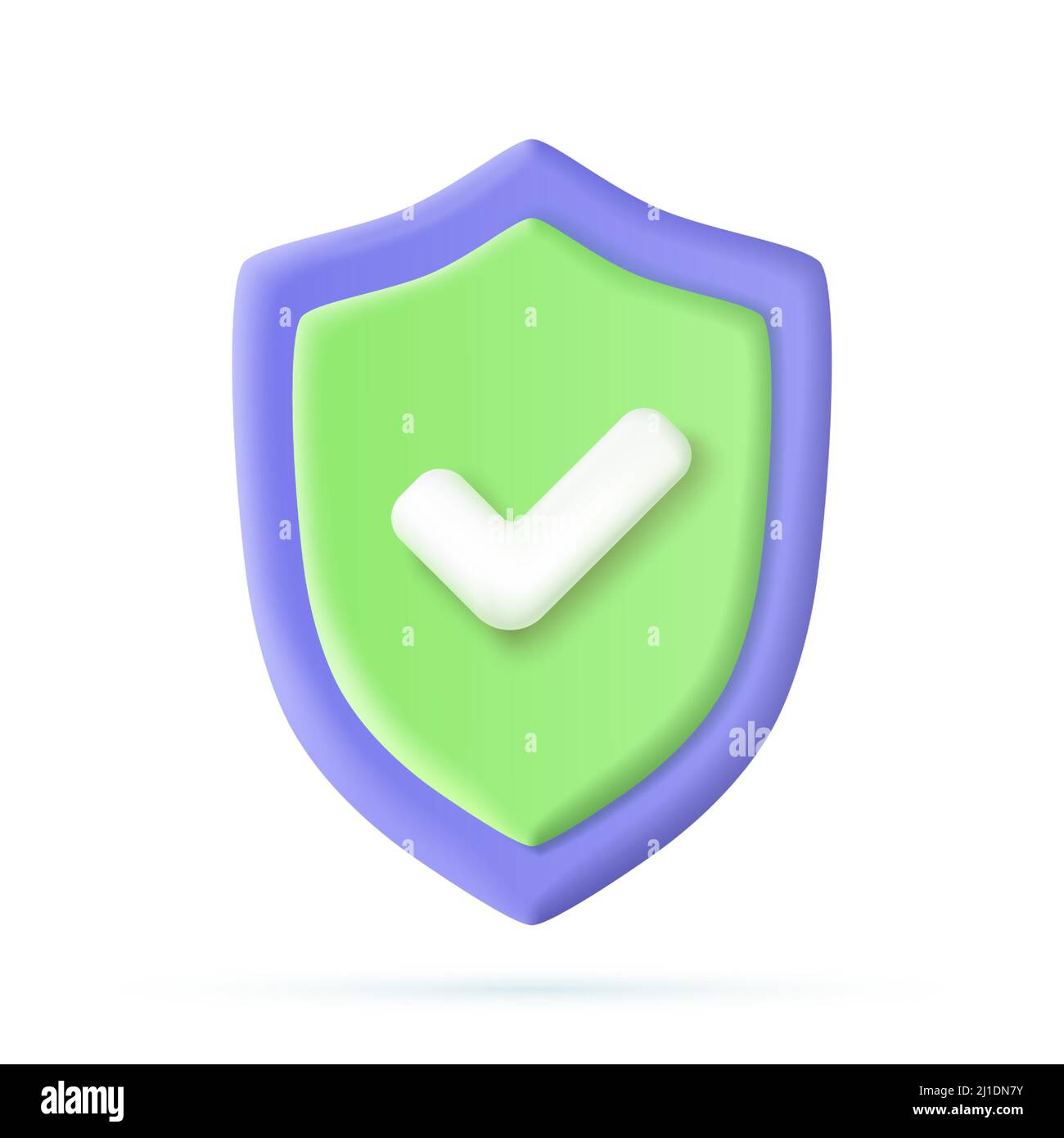 3d Shield protected icon with check Stock Vector