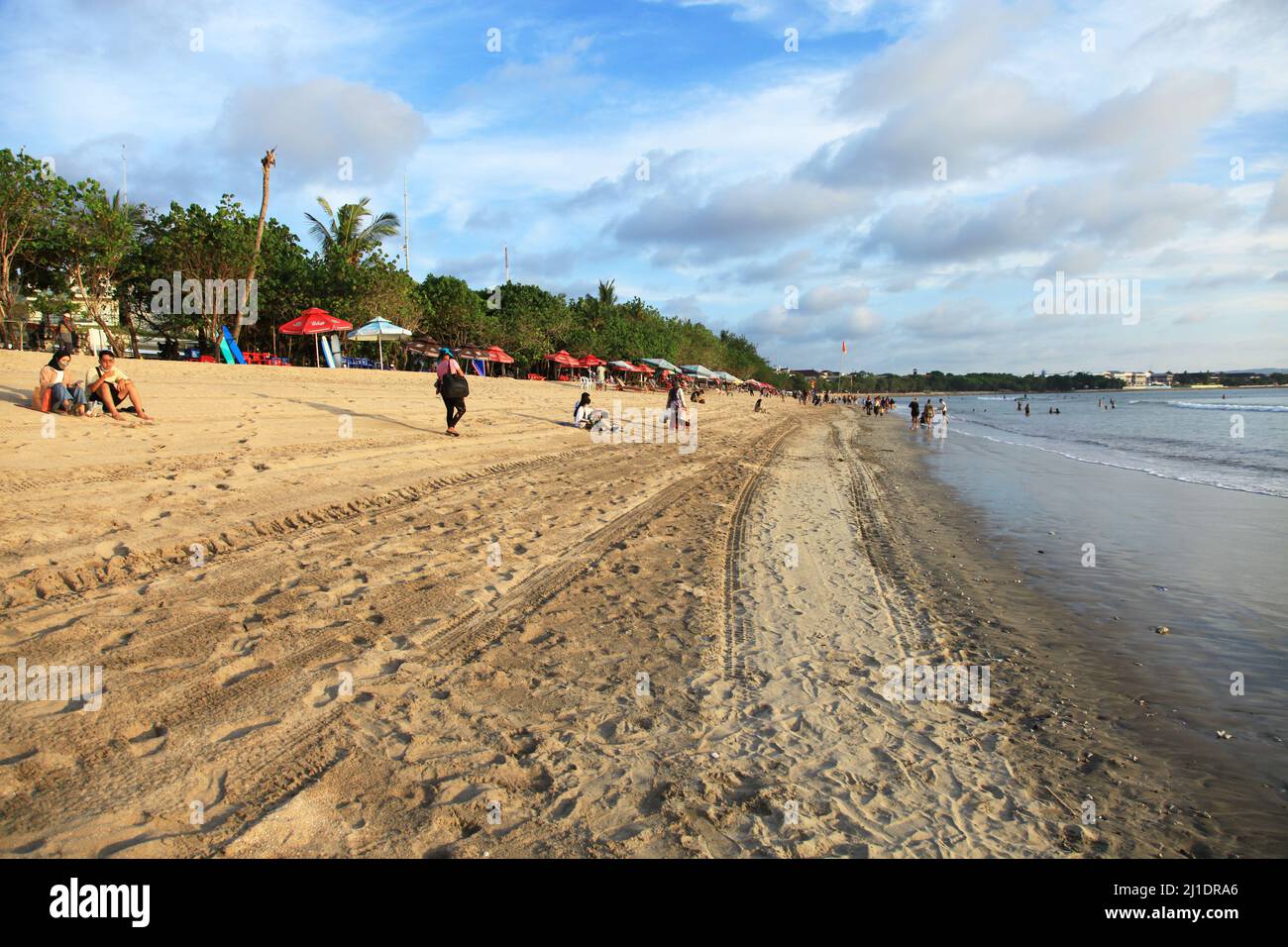 Kuta Beach in Bali, Indonesia in March 2022. Stock Photo