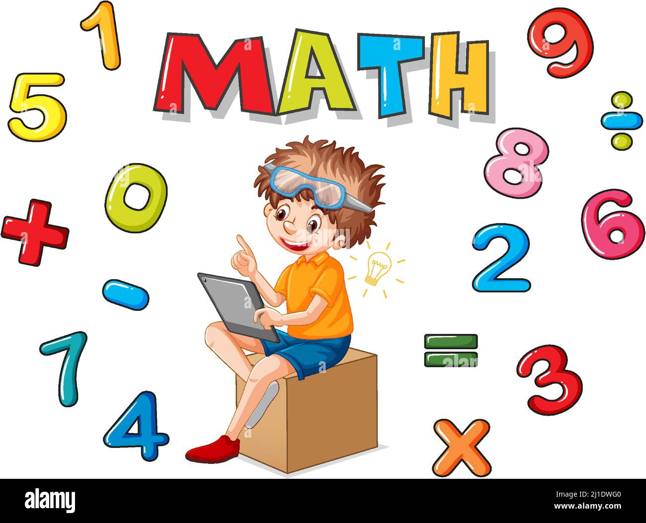 Number 0 To 9 With Math Symbols Illustration Stock Vector Image & Art 