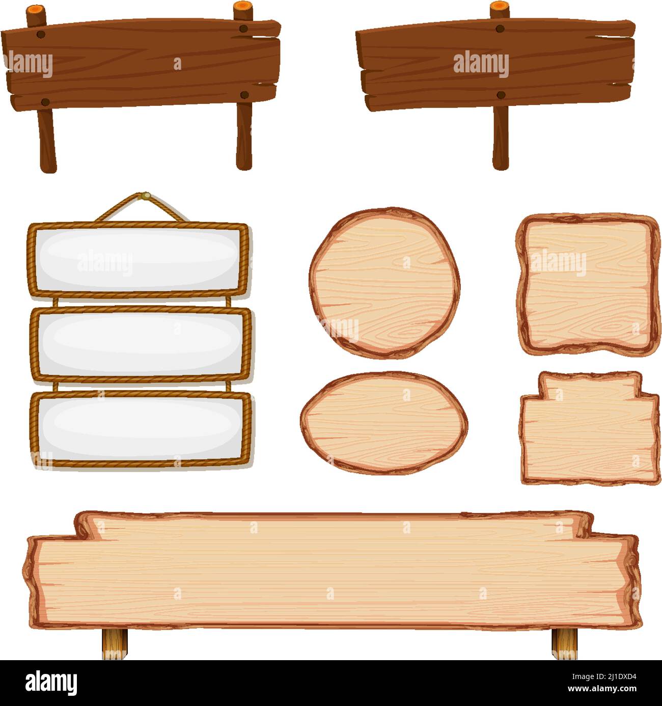 Set of wooden sign banner illustration Stock Vector Image & Art - Alamy