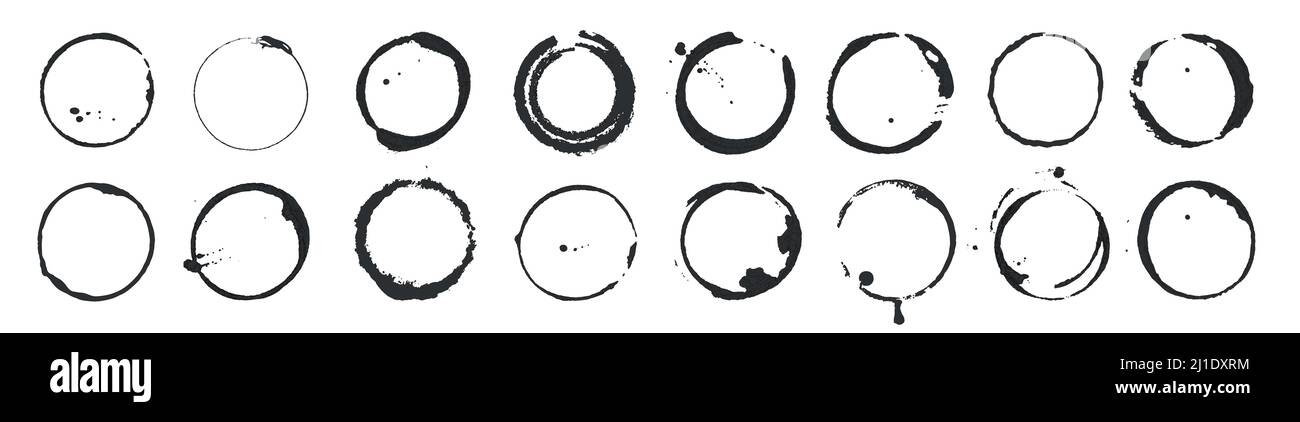 Grunge circle brush ink frames set. Vector eps 10 set Stock Vector ...