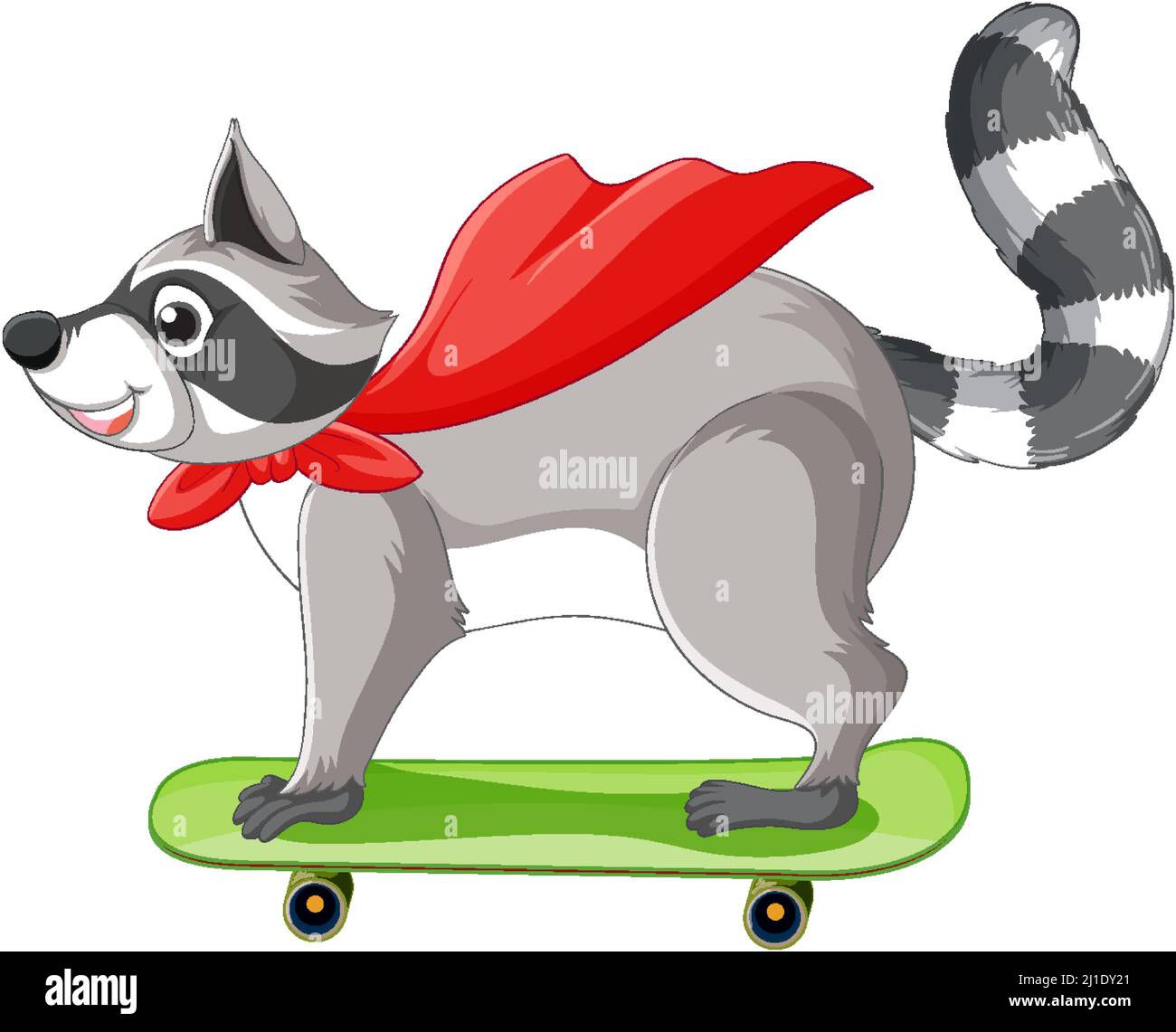 Cute raccoon standing on skateboard illustration Stock Vector Image ...