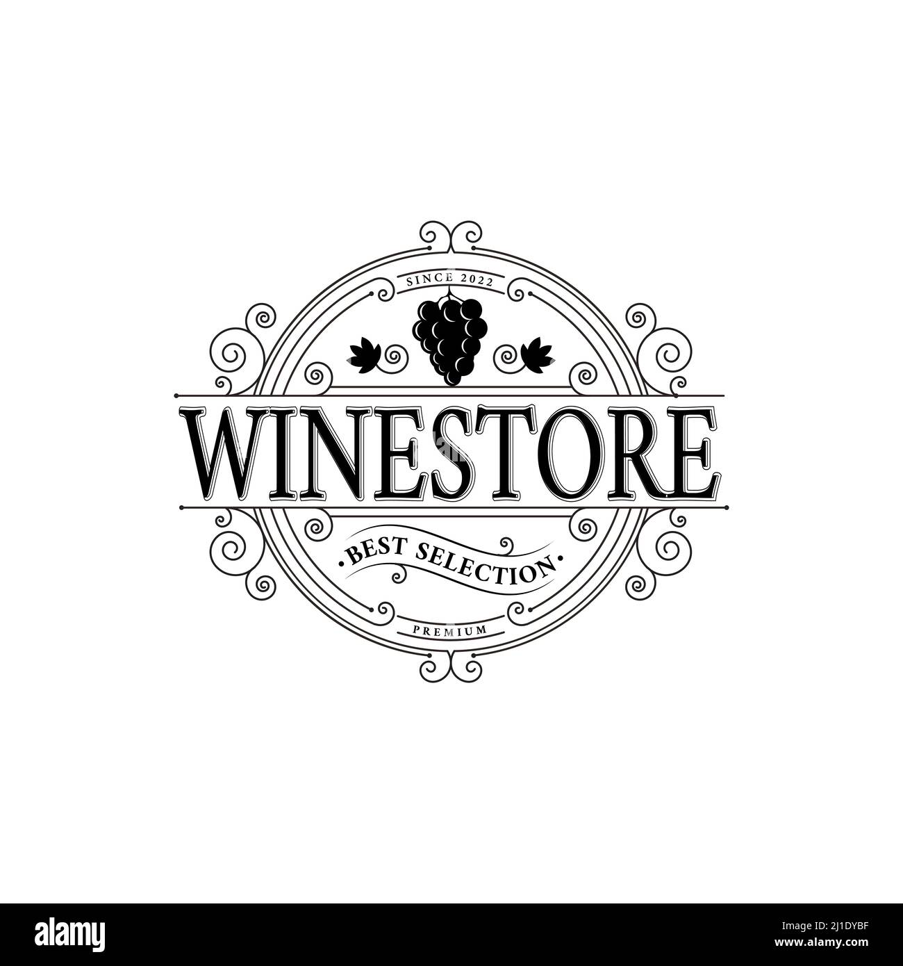Premium wine label vintage logo, vector illustration, emblem design