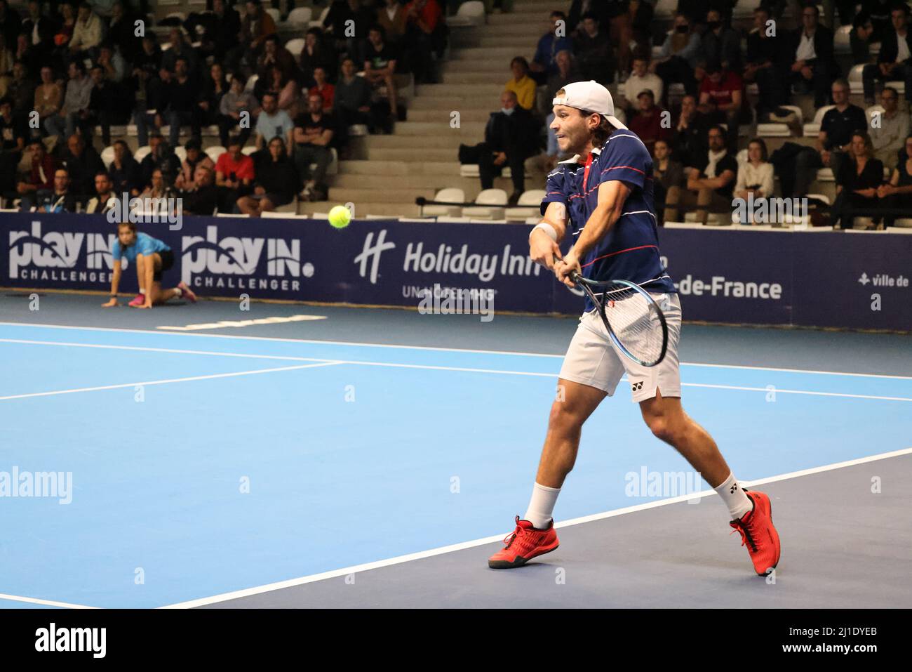 Lille, France. 24th Mar, 2022. Alexis Galarneau during the Play In  Challenger 2022, ATP Challenger Tour tennis tournament on March 24, 2022 at  Tennis Club Lillois Lille Metropole in Lille, France -