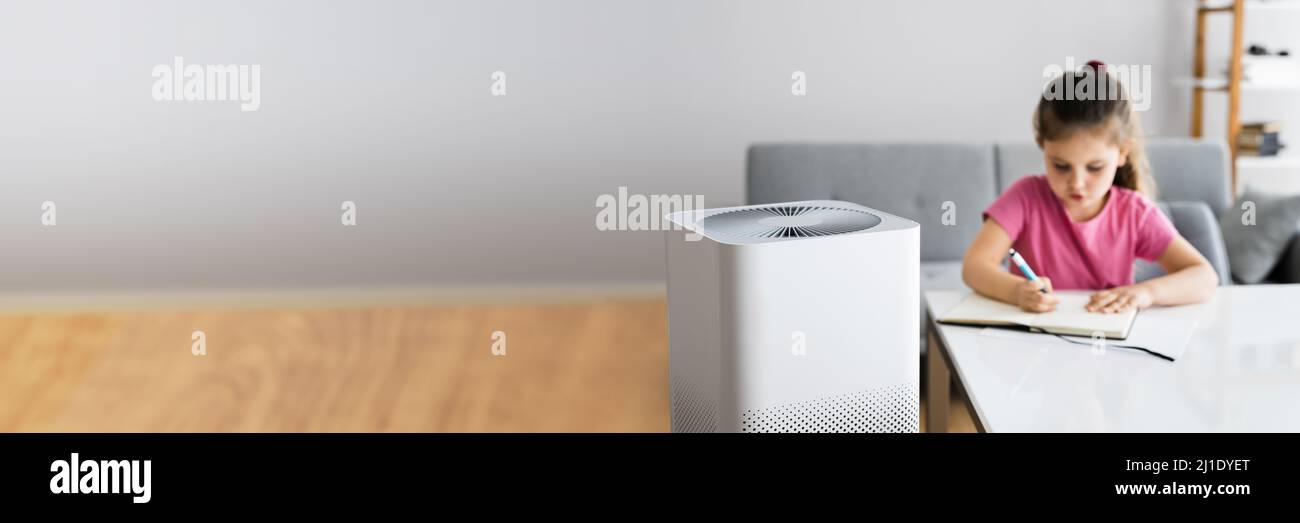 Air Purifier Modern Health Technology In Living Room Stock Photo Alamy