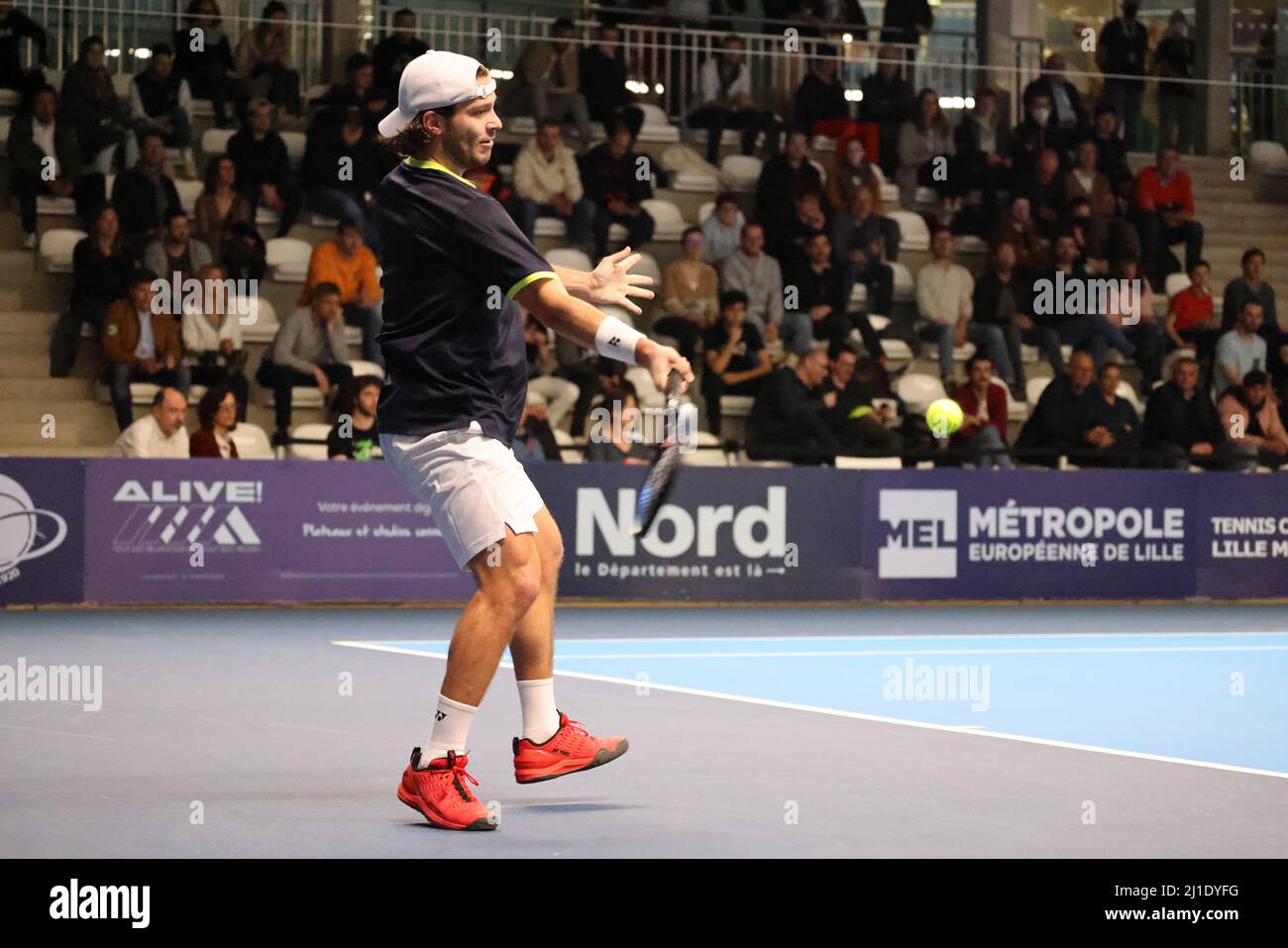 Lille, France. 24th Mar, 2022. Gregoire Barrere during the Play In  Challenger 2022, ATP Challenger Tour tennis tournament on March 24, 2022 at Tennis  Club Lillois Lille Metropole in Lille, France -