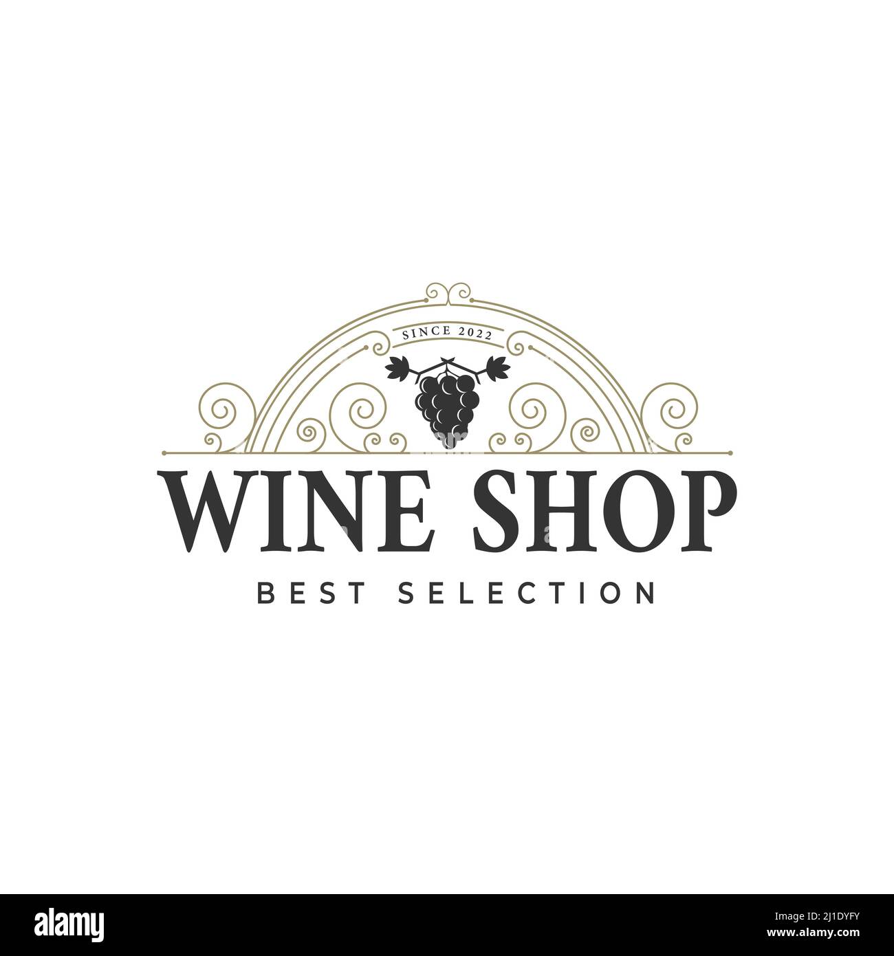 Wine label vintage logo, vector illustration, emblem design, wine shop