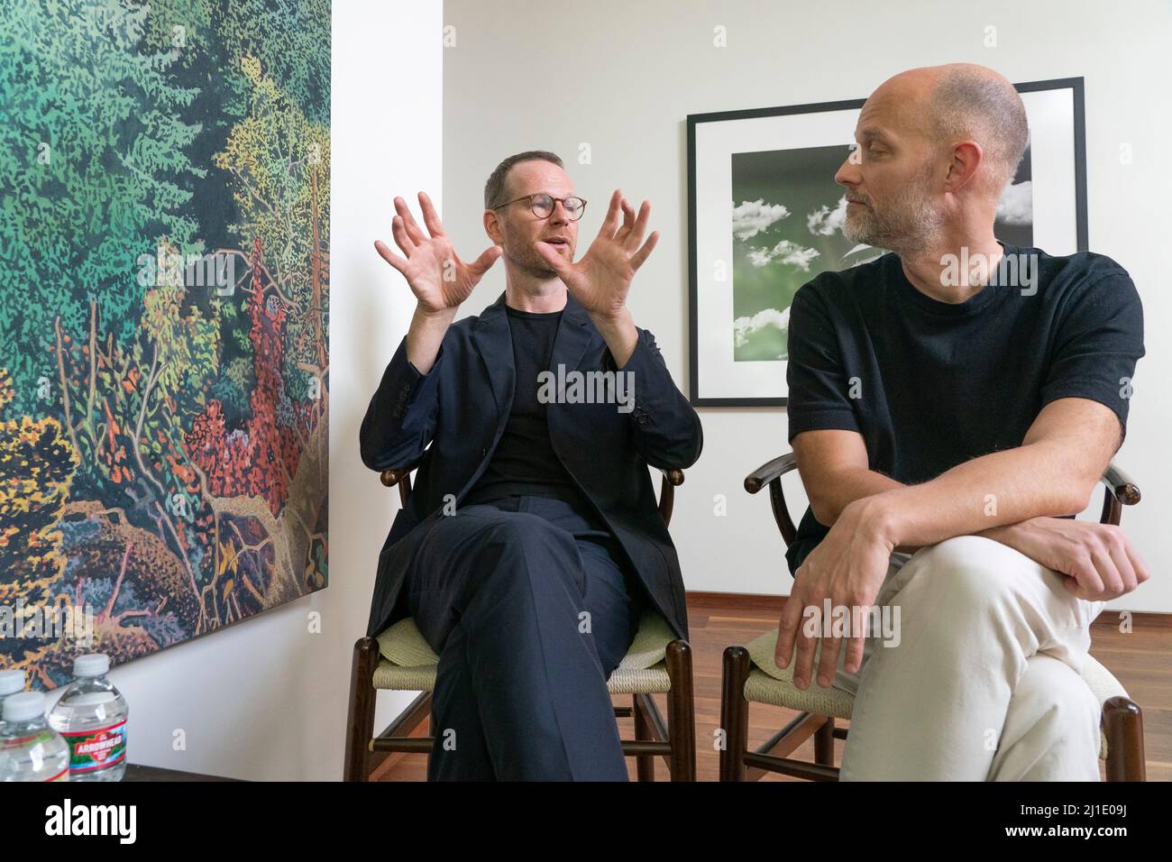 Los Angeles Usa Joachim Trier And Eskil Vogt During The Press Conference For The Film The