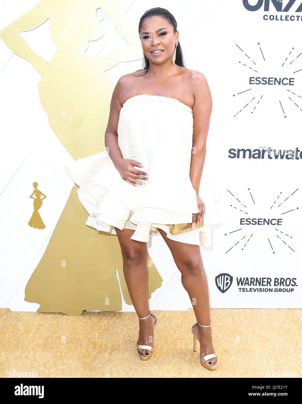 Moses Ingram walking on the red carpet at Essence 15th Annual Black Women  in Hollywood Awards held at The Beverly Wilshire Hotel in Beverly Hills, CA  on March 24, 2022. (Photo By
