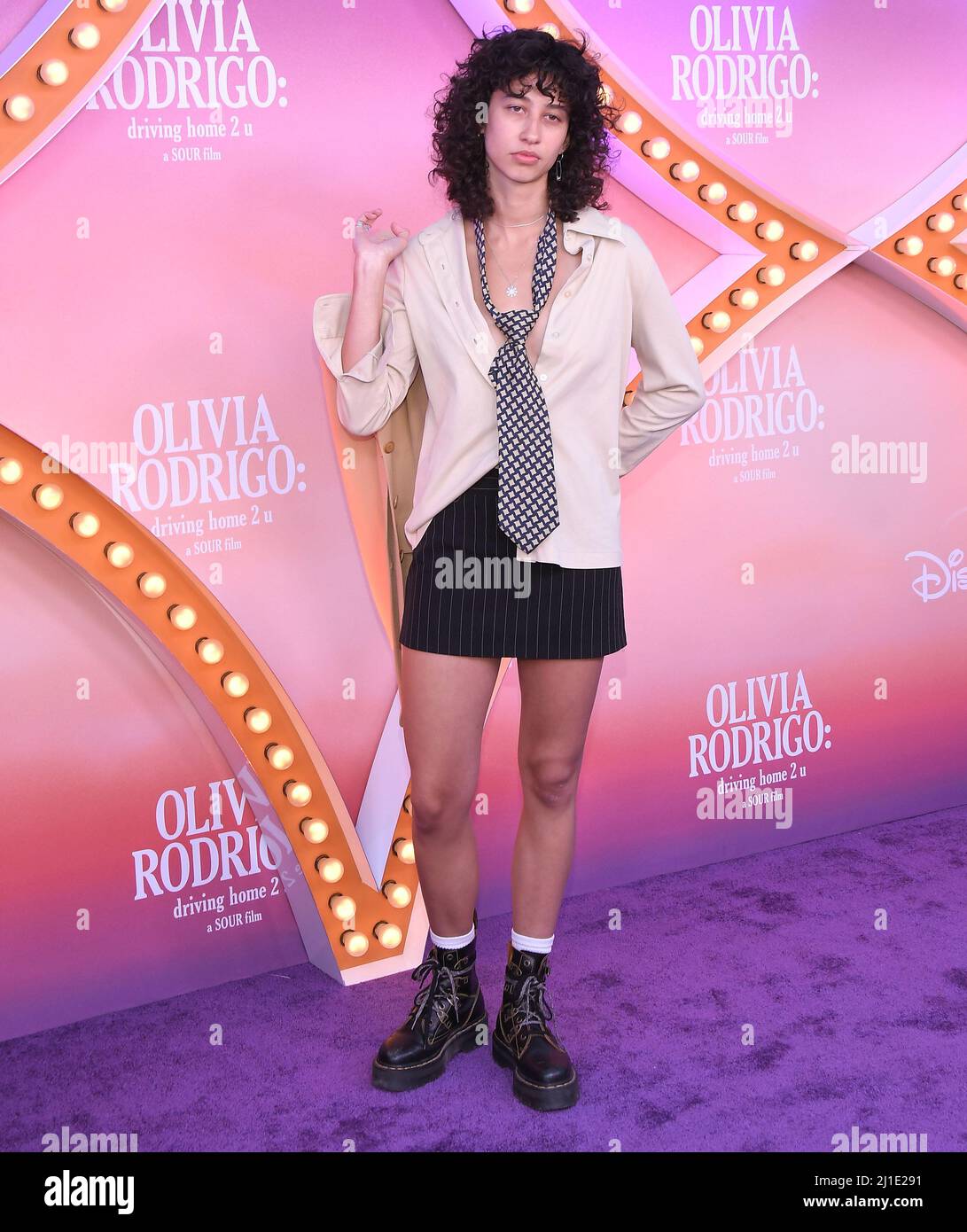 Los Angeles, USA. 24th Mar, 2022. Towa Bird arrives at the Disney  Original Film's OLIVIA RODRIGO: DRIVING HOME 2 U (A SOUR FILM) Premiere held at the Regency Village Theater in Westwood, CA on Thursday, ?March 24, 2022. (Photo By Sthanlee B. Mirador/Sipa USA) Credit: Sipa USA/Alamy Live News Stock Photo