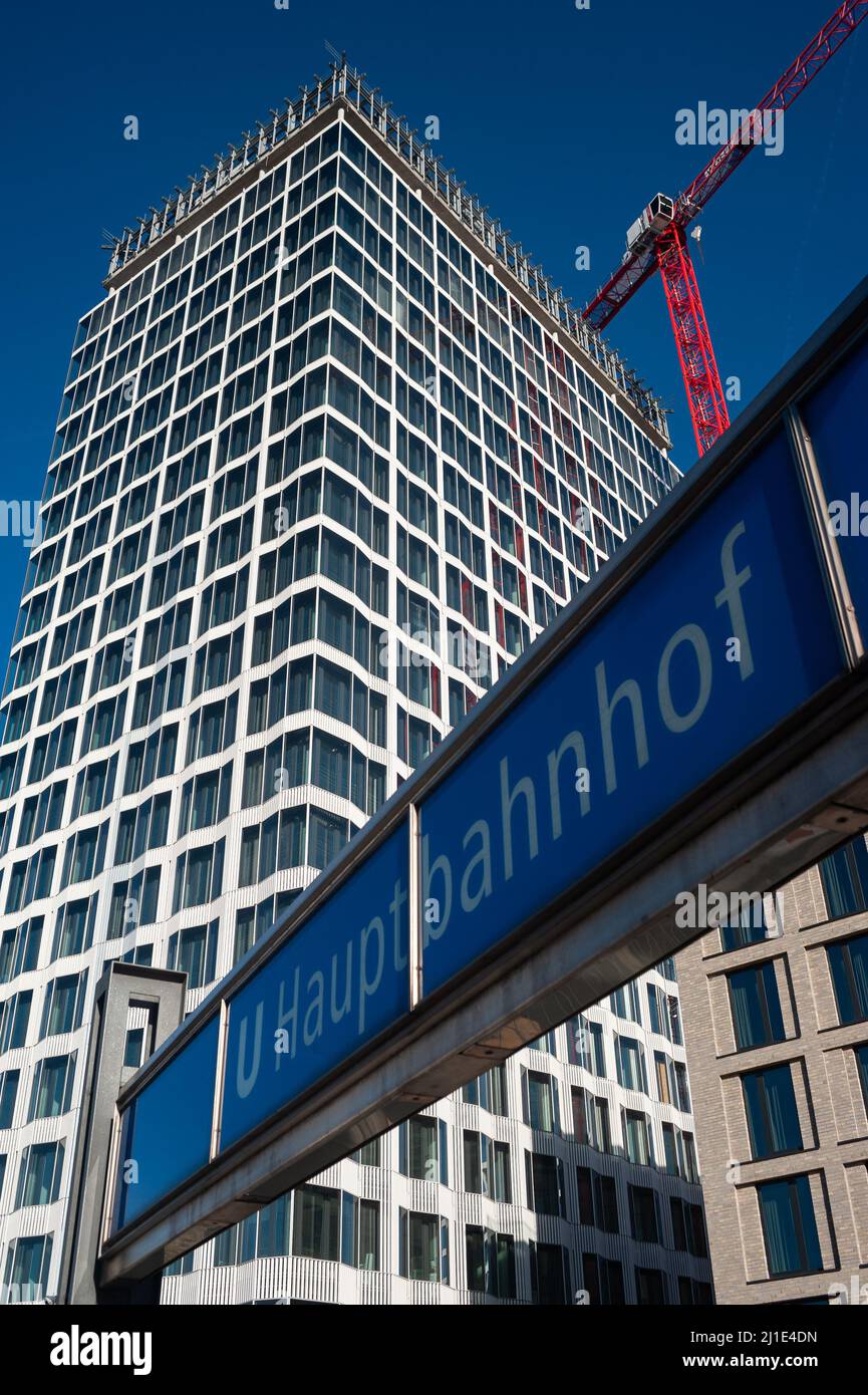 12.02.2022, Germany, , Berlin - Construction site of a new 22-storey ...