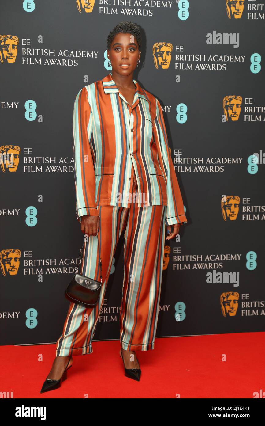 London, UK, 12th Mar 2022, Actress Lashana Lynch attend the British Academy Film Awards Nominees' Reception. Stock Photo
