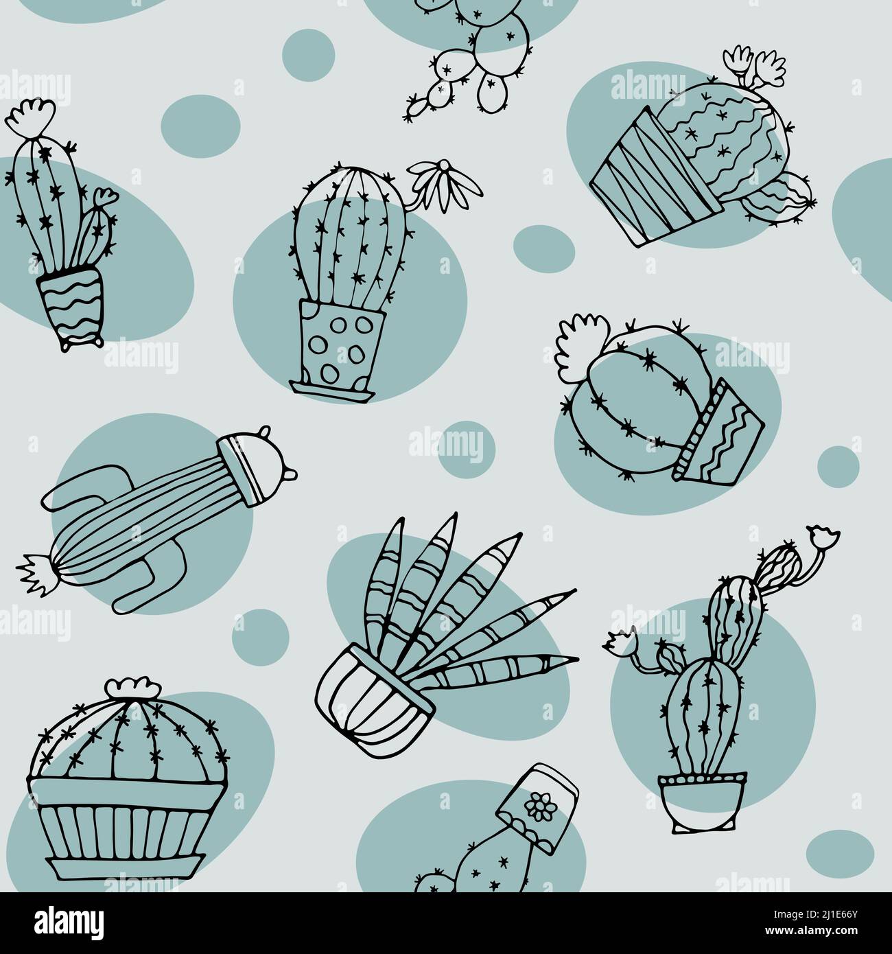 Doodle cacti on white Stock Vector Image & Art - Alamy