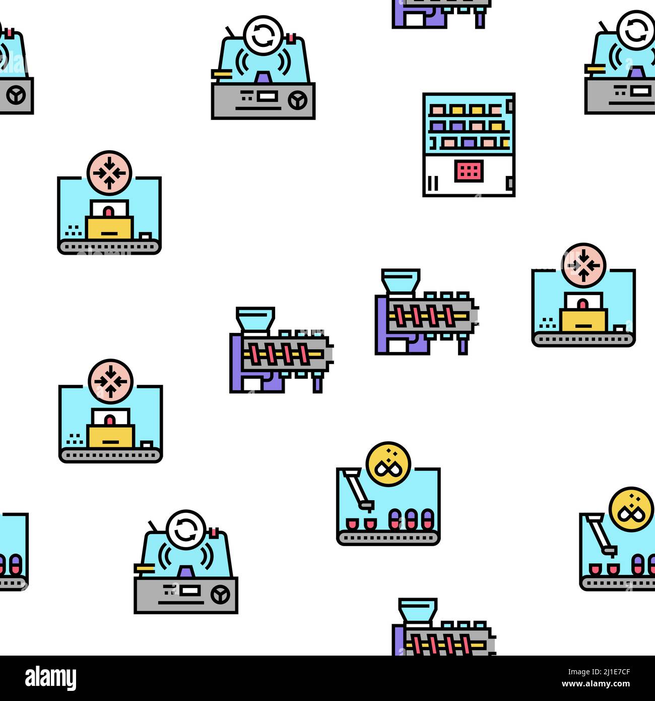 Pharmaceutical Production Factory Icons Set Vector Stock Vector Image ...
