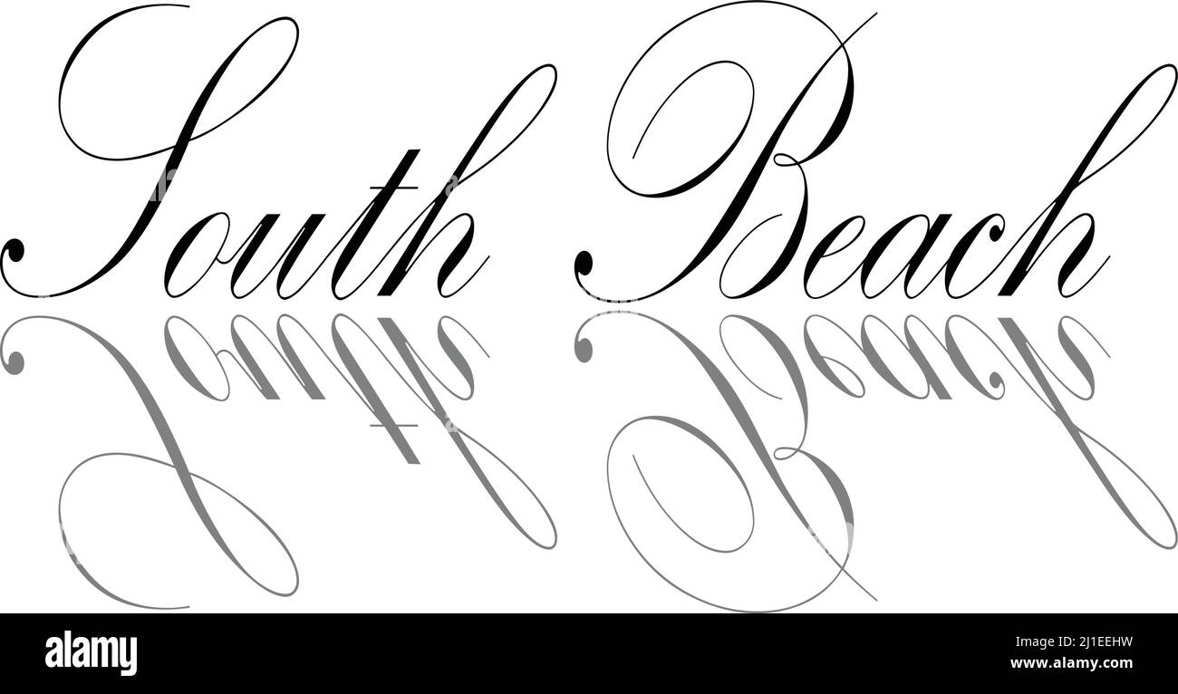 South Beach text sign illustration on white background Stock Vector