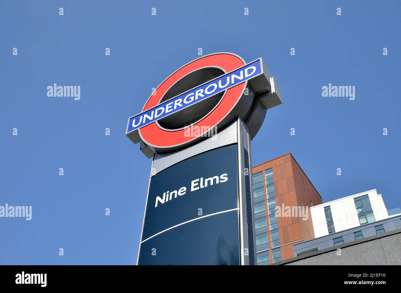 The new Nine Elms Underground Station in South London, part of the Northern Line extension to Battersea Stock Photo