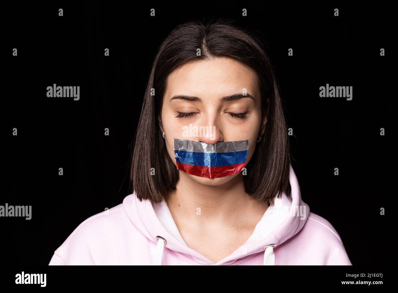 Tape over mouth hi-res stock photography and images - Page 2 - Alamy