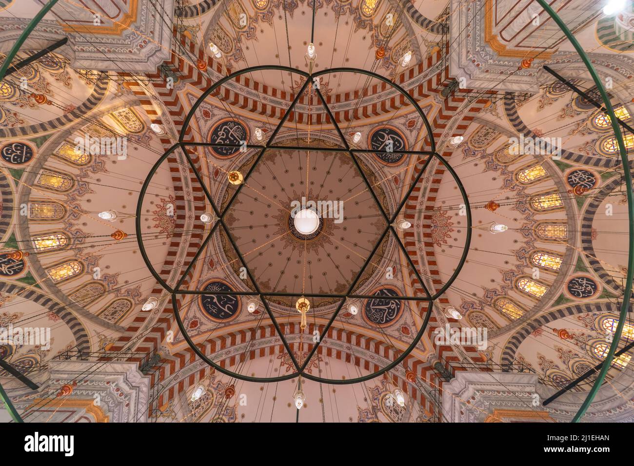 Fatih Mosque. Low angle view of dome of Fatih Mosque in Istanbul. Ramadan or kandil or laylat al-qadr or kadir gecesi or islamic background photo. Ist Stock Photo