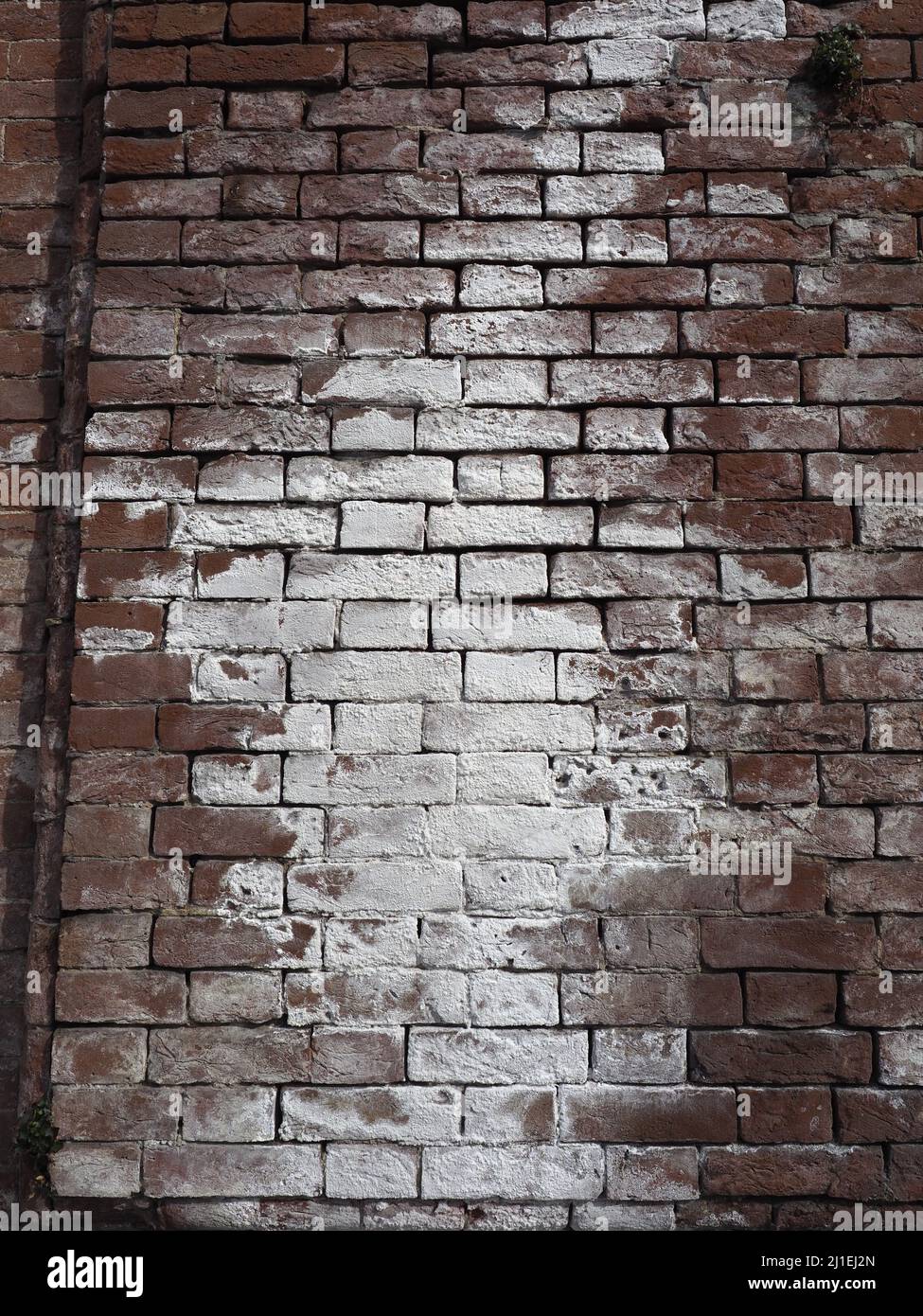 damage caused by efflorescence dampness and moisture on a red brick wall  Stock Photo - Alamy