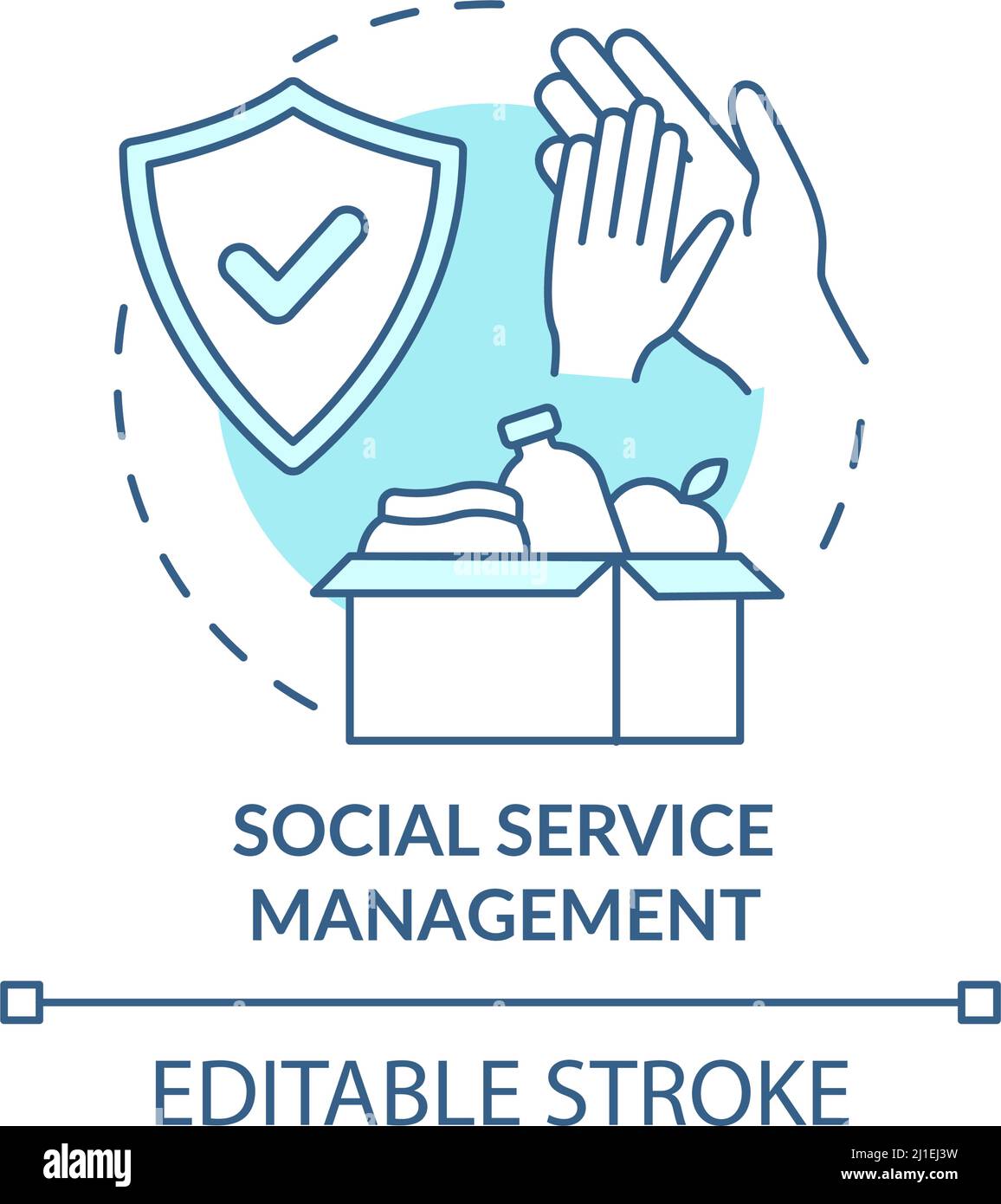 Social service management turquoise concept icon Stock Vector Image ...