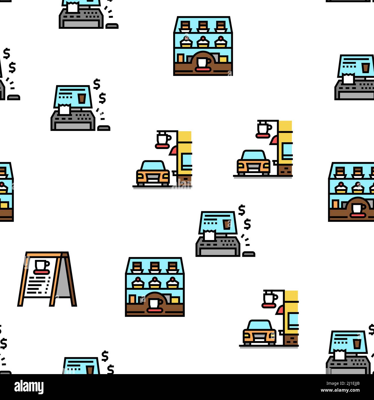 Coffee Shop Equipment Vector Seamless Pattern Stock Vector Image & Art ...
