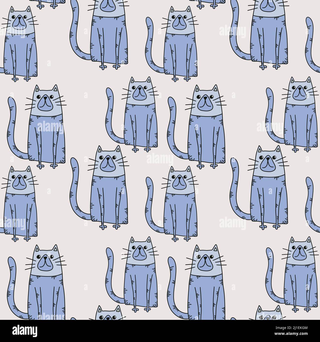 Animals seamless cats pattern for fabrics and textiles and packaging