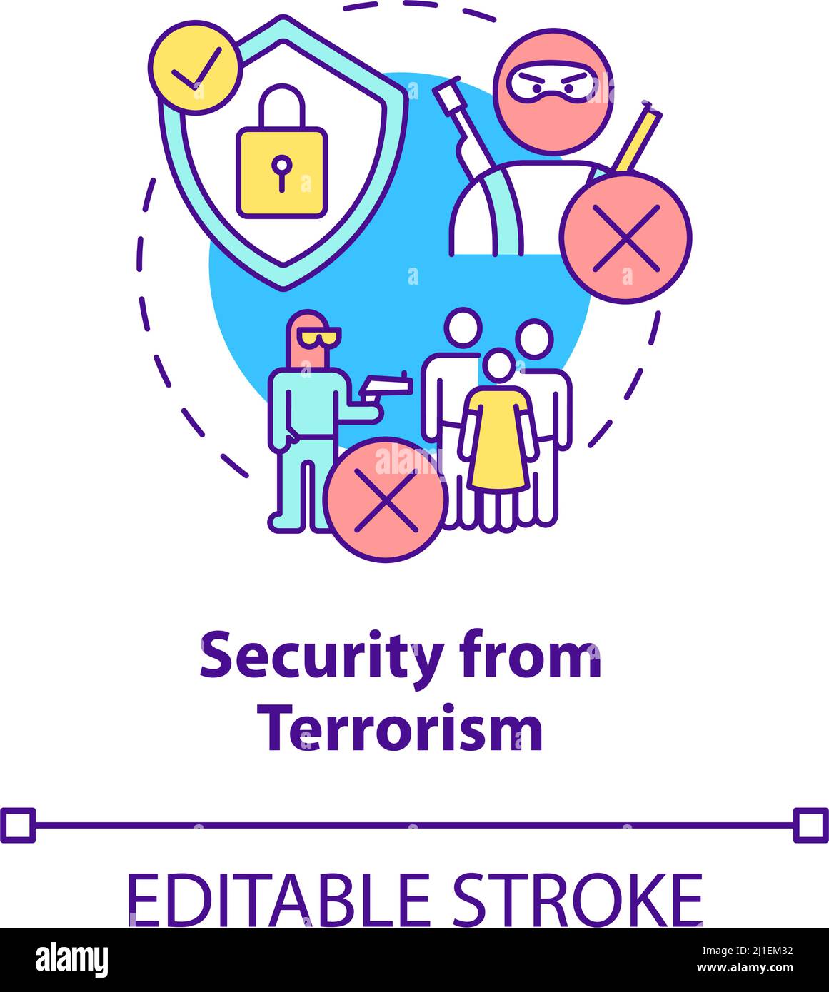 Security from terrorism concept icon Stock Vector