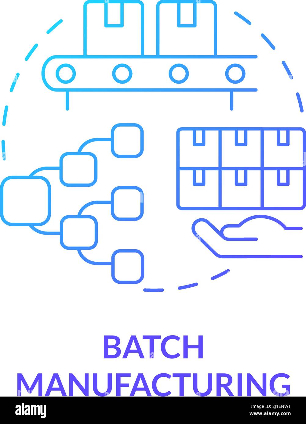 Batch manufacturing blue gradient concept icon Stock Vector Image & Art ...