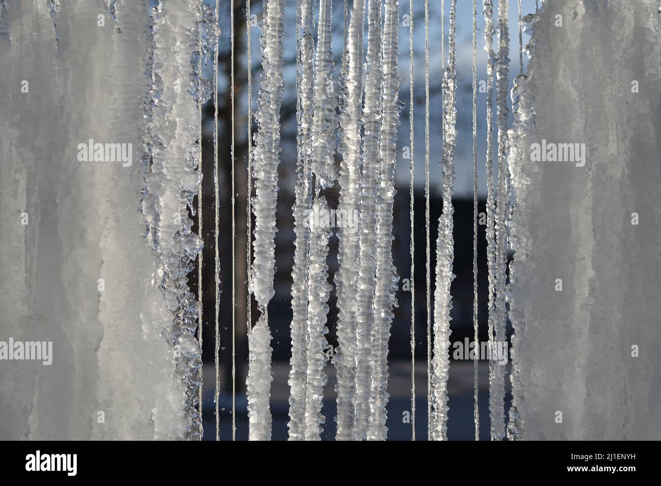 Freezing water fountain Stock Photo Alamy