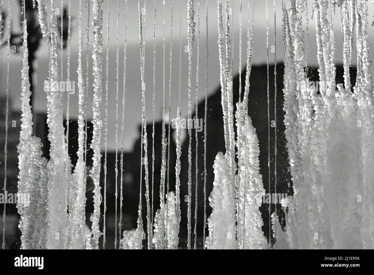 Freezing water fountain Stock Photo Alamy