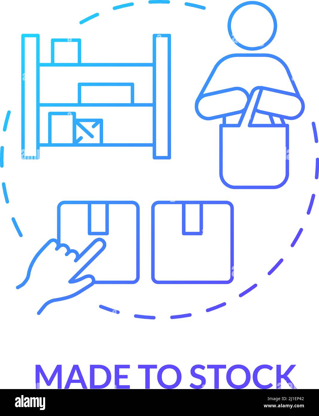 Made to stock blue gradient concept icon Stock Vector Image & Art - Alamy