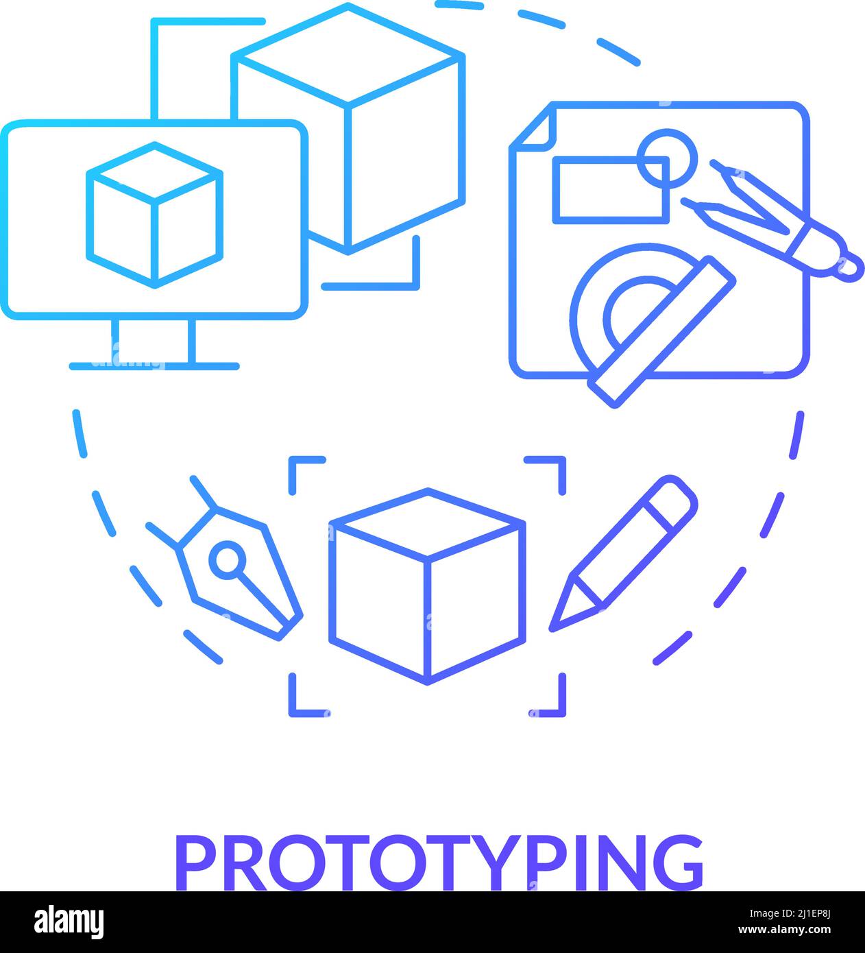 Prototyping blue gradient concept icon Stock Vector Image & Art - Alamy