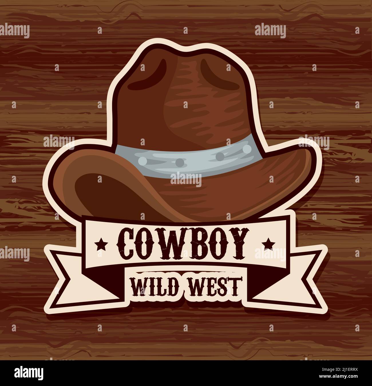 cowboy hat in wooden Stock Vector Image & Art - Alamy
