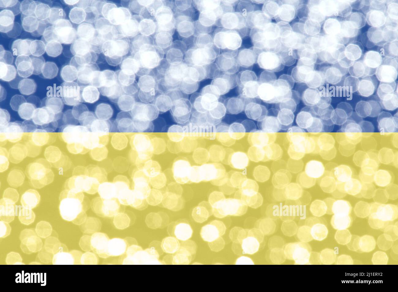 abstact bokeh background painted as Ukrainian flag Stock Photo
