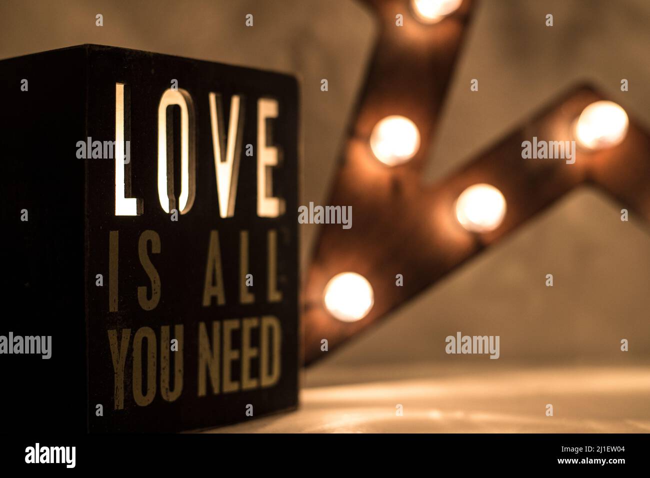 Love is all you need sign hi-res stock photography and images - Alamy
