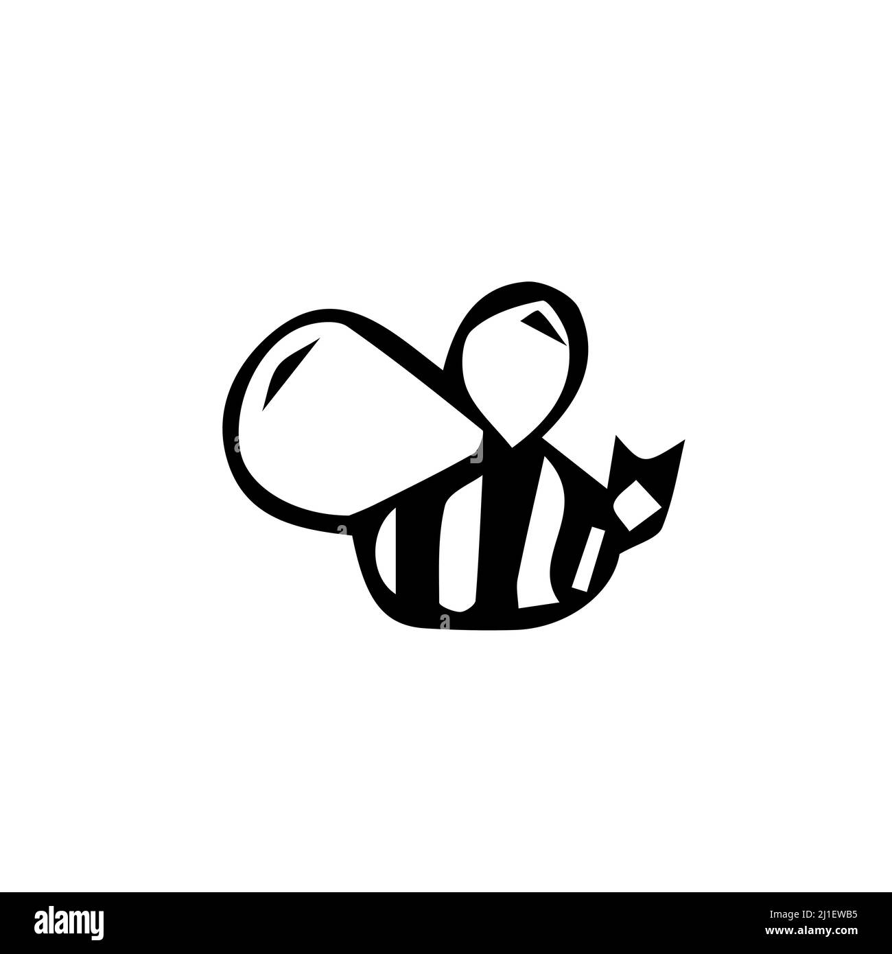 Doodle bees. Hand drawn illustration Stock Vector
