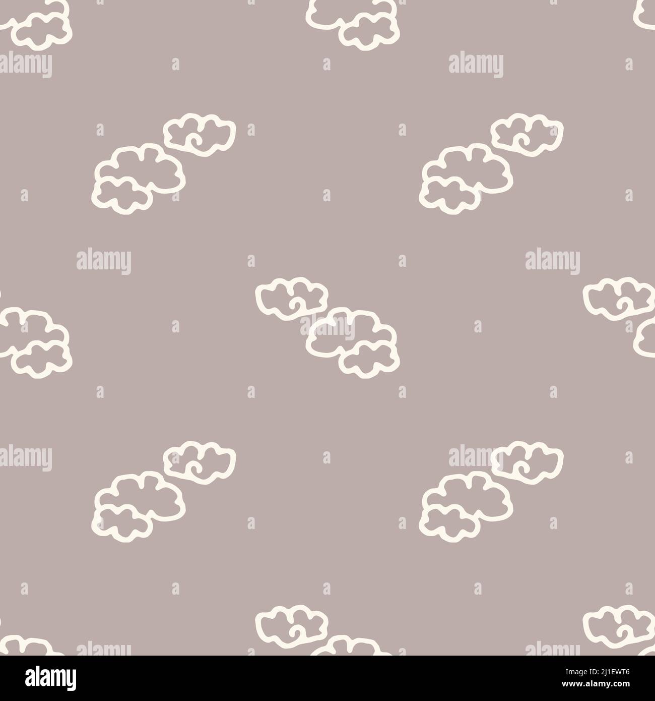 Calm newborn minimal cloud sky seamless pattern. Gender neutral baby ...
