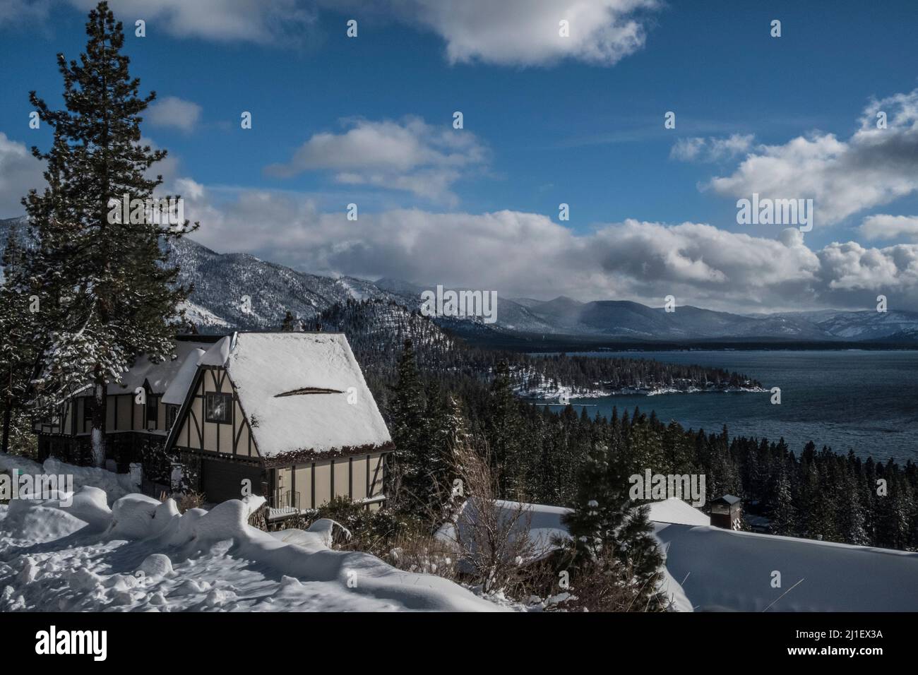 Lake Tahoe California Nevada in March Stock Photo Alamy