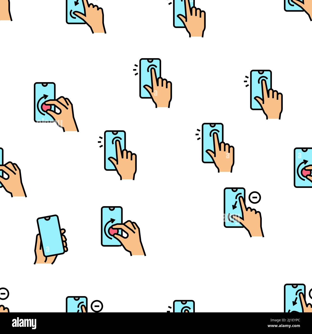 Smartphone Gesture Vector Seamless Pattern Stock Vector Image & Art - Alamy