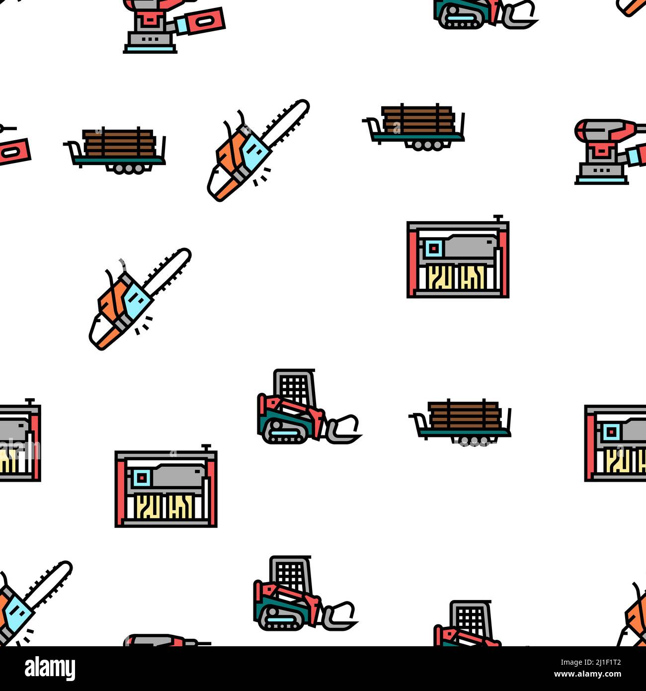 Sawmill Cut Service Vector Seamless Pattern Stock Vector Image & Art ...