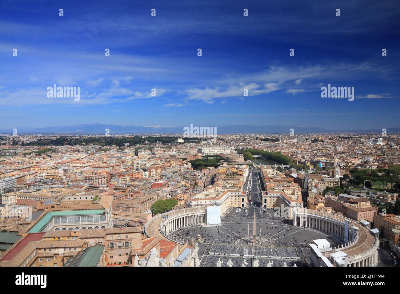 Rome and Vatican City - aerial view of Saint Peter's Square (Piazza San Pietro). Stock Photo
