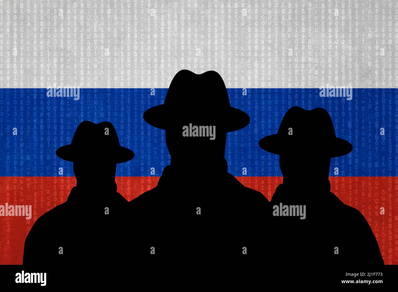 Group of Russian spies graphic illustration Stock Photo