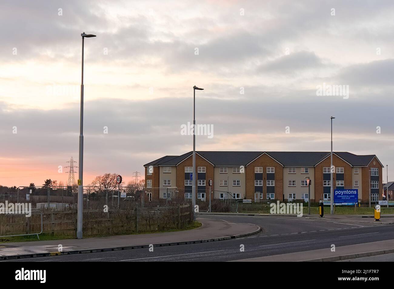 Modern apartment block at the new wyberton quadrant development at