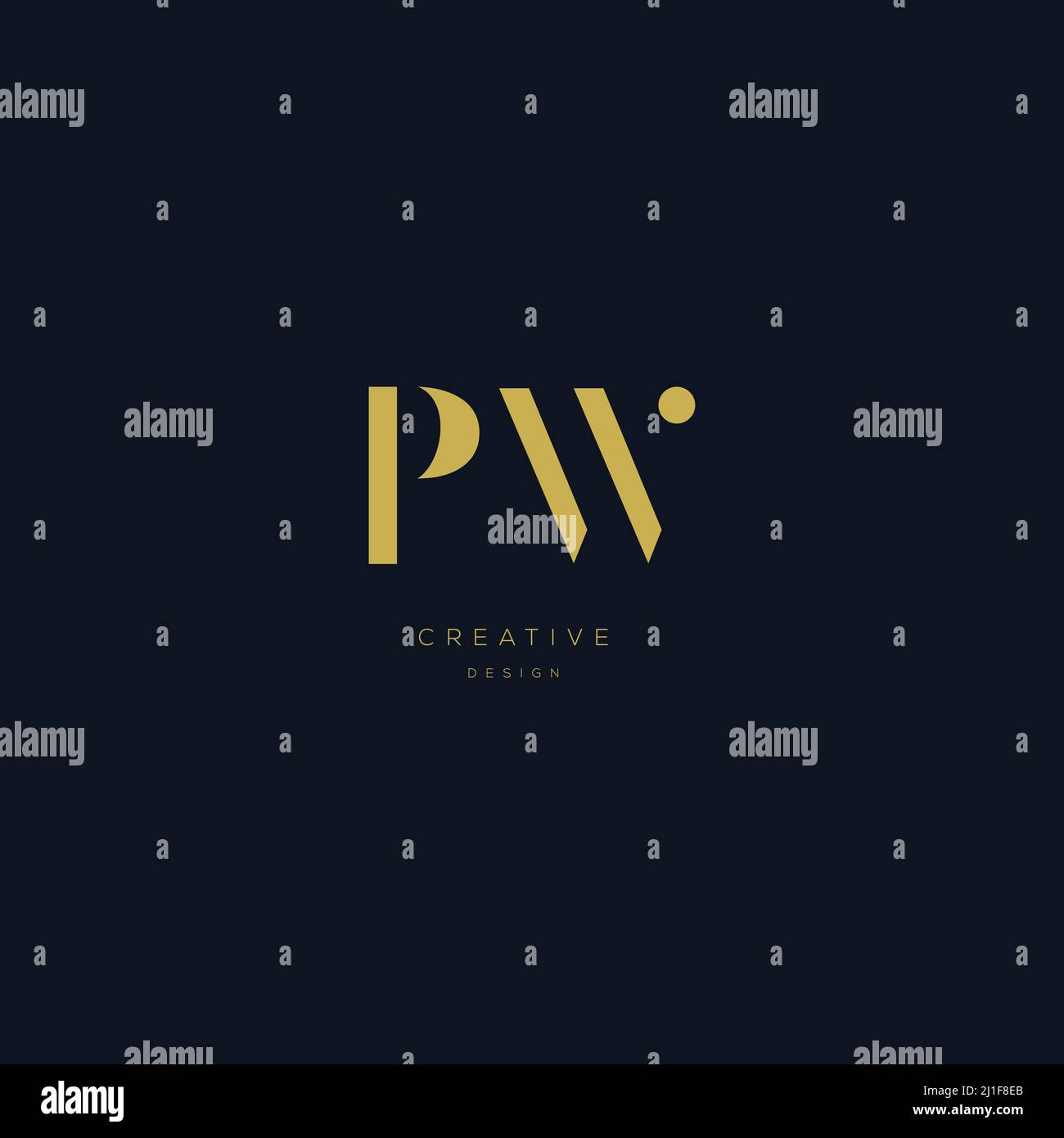 PW letters Initial icons monogram vector inspiration logo design Stock Vector