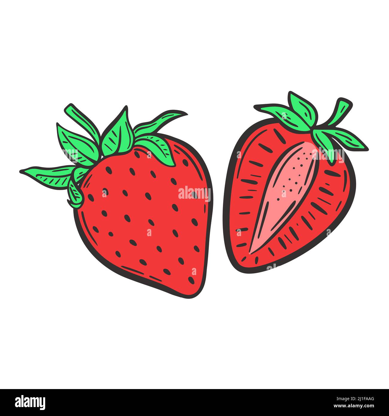 Red strawberries on white background vector illustration Stock Vector ...