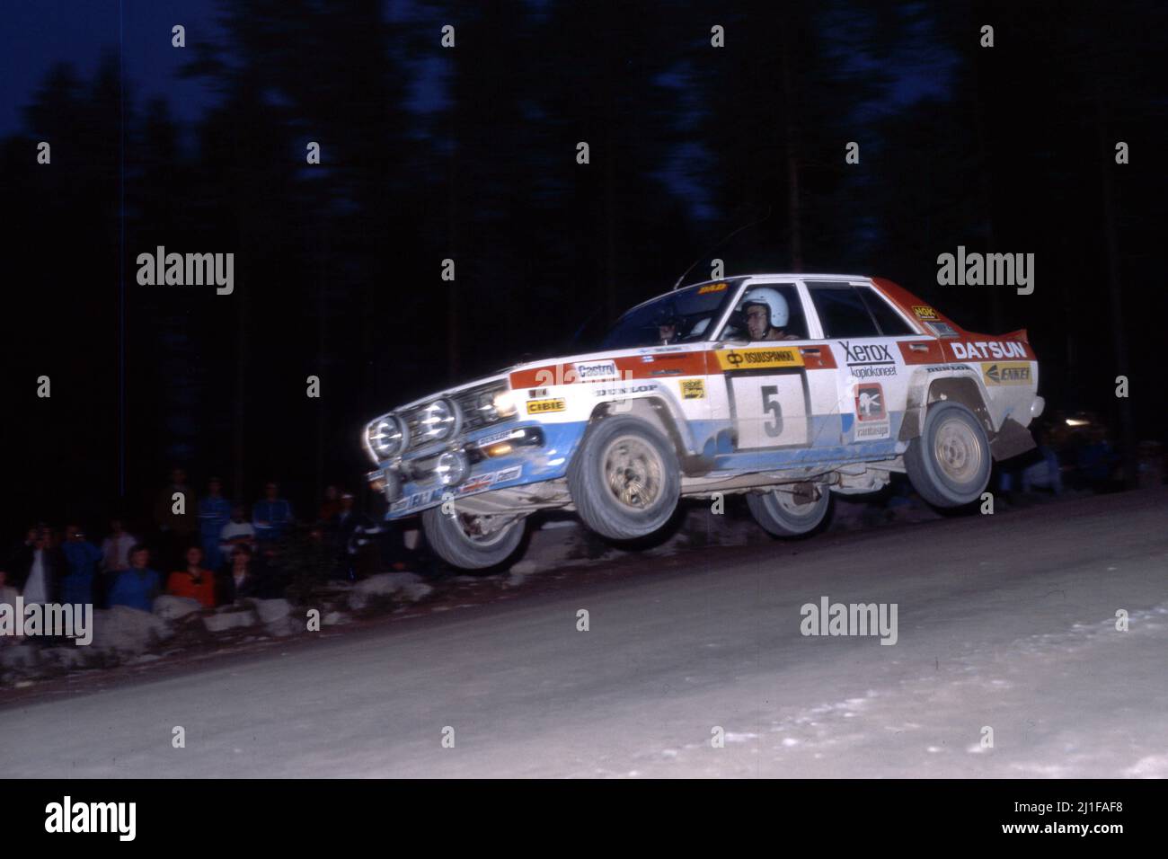 Timo Salonen (FIN) Seppo Harjanne (FIN) Datsun Violet GT Gr4 Stock ...