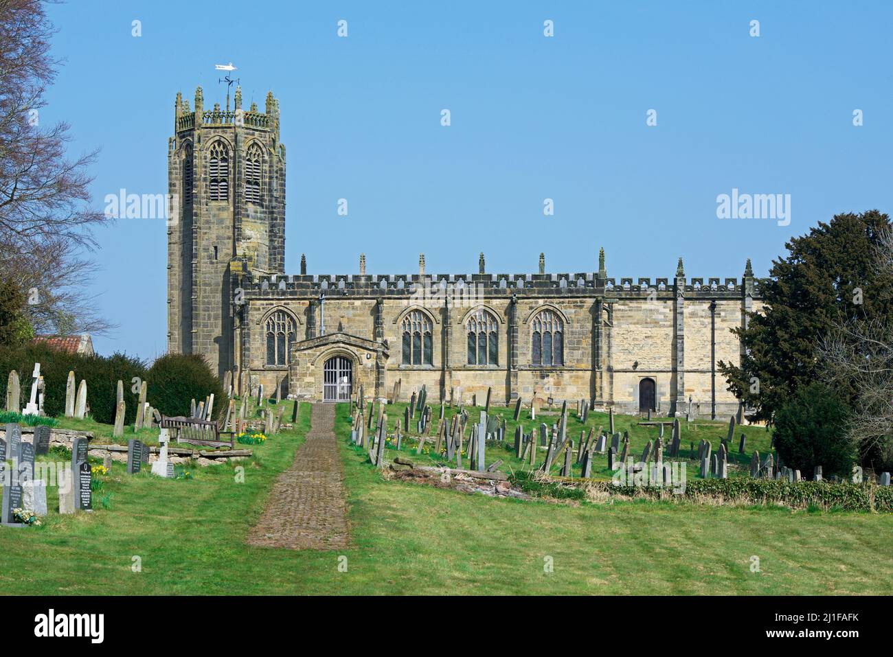 St Michae's church in the village of Coxwold, in Hambleton district, North Yorkshire, England UK Stock Photo